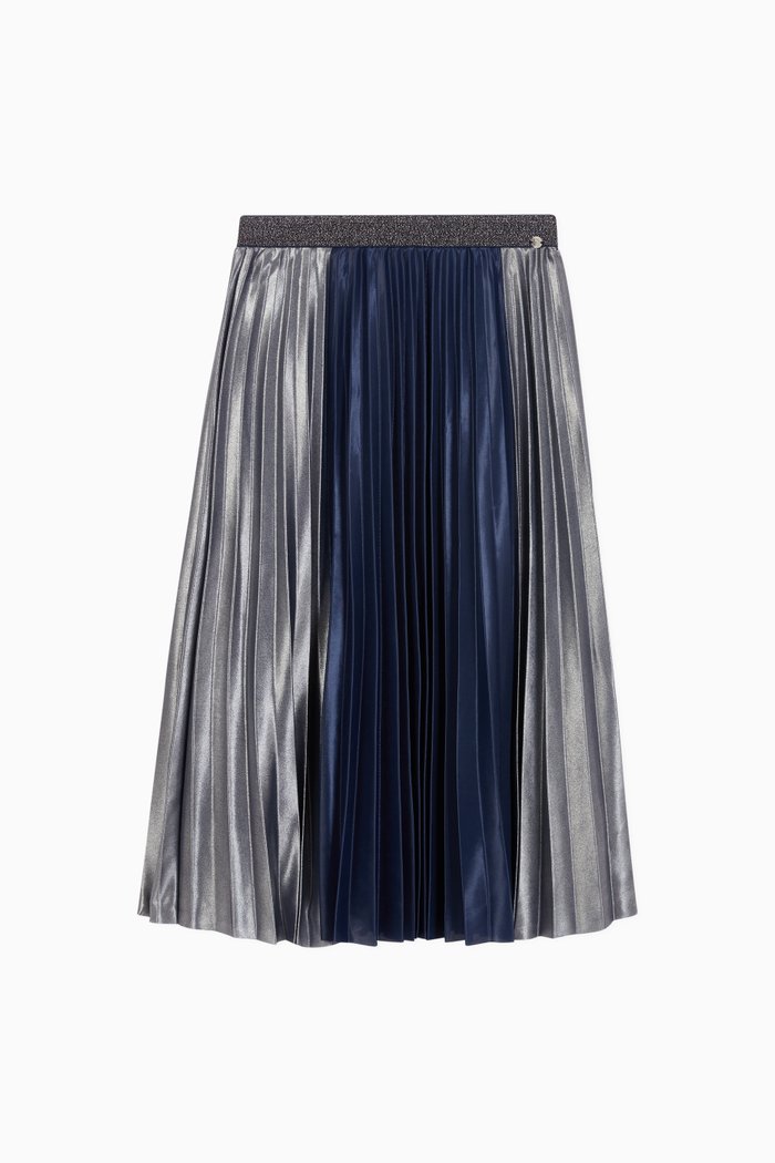 

Pleated Long Skirt, Blue