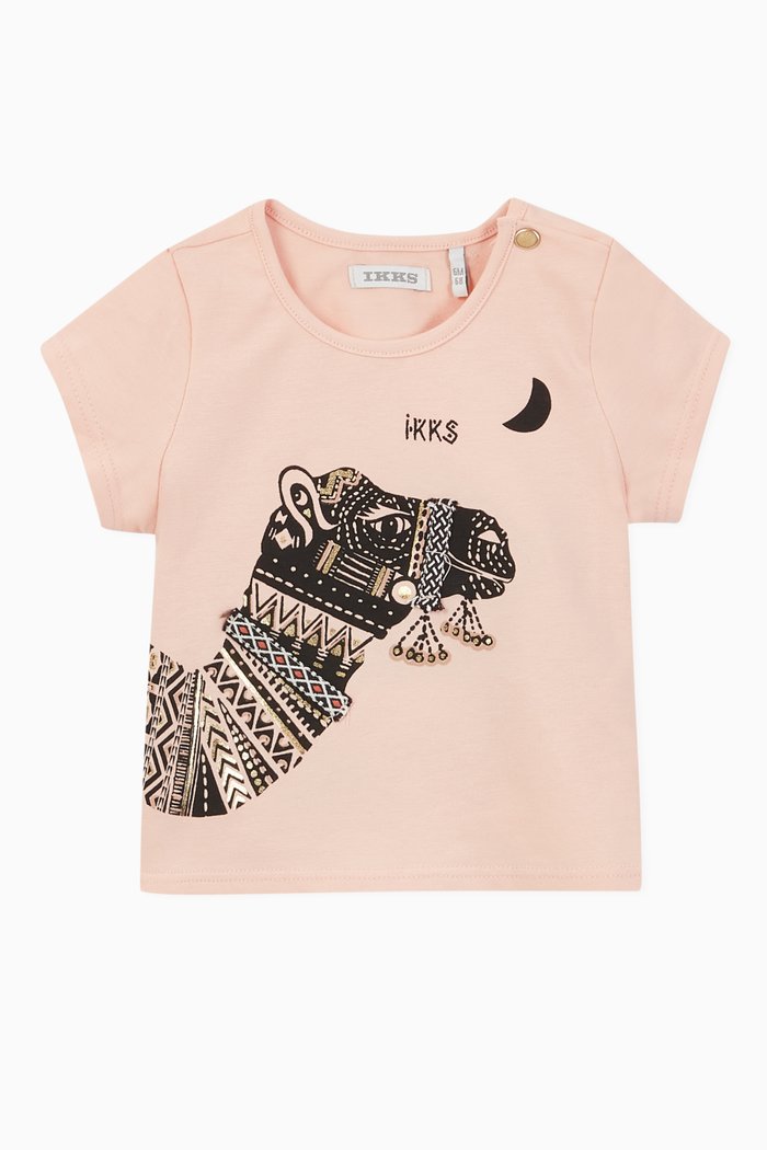 

Camel Graphic Organic Cotton T-shirt, Pink