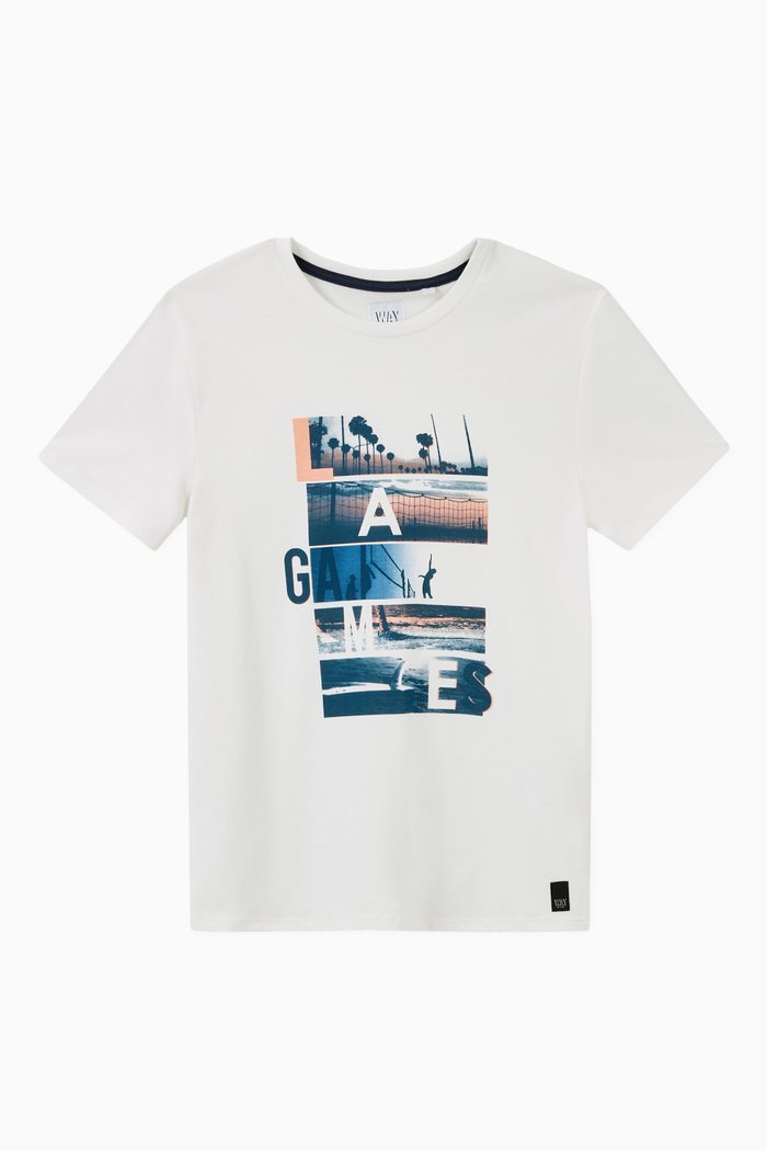 

Surf and Beach Volley Print T-shirt, White