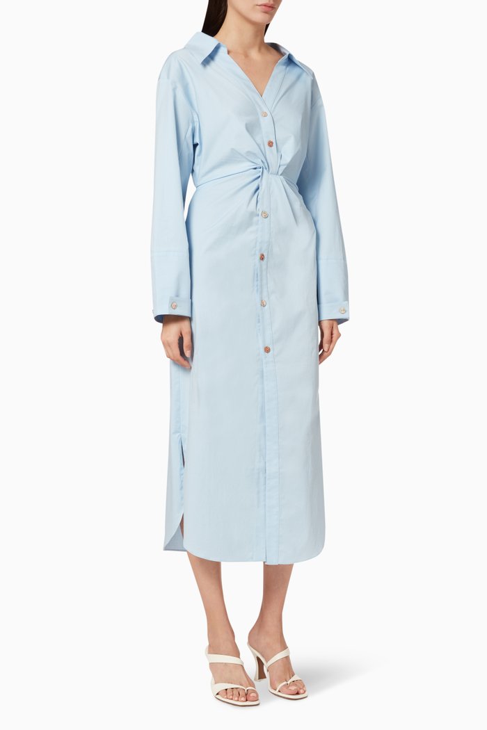 

Ayse Twist Front Cotton Dress, Blue