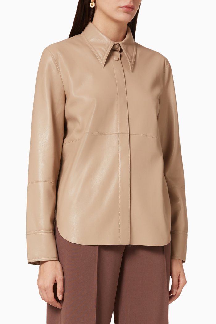 

Naum Vegan Leather Shirt, Neutral