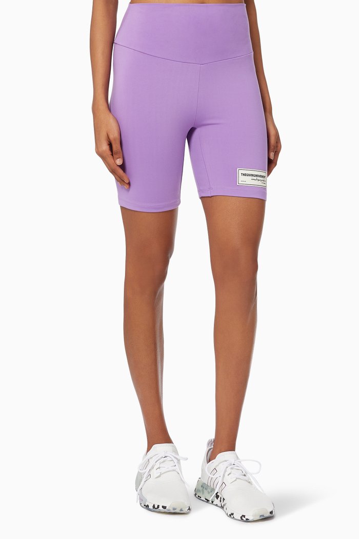 Softskin Recycled Biker Shorts, Purple