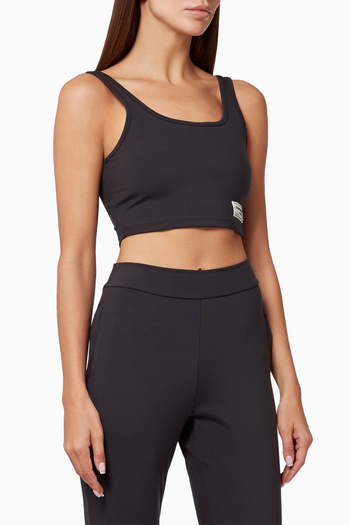 Softskin Recycled Crop Tank Top, Black