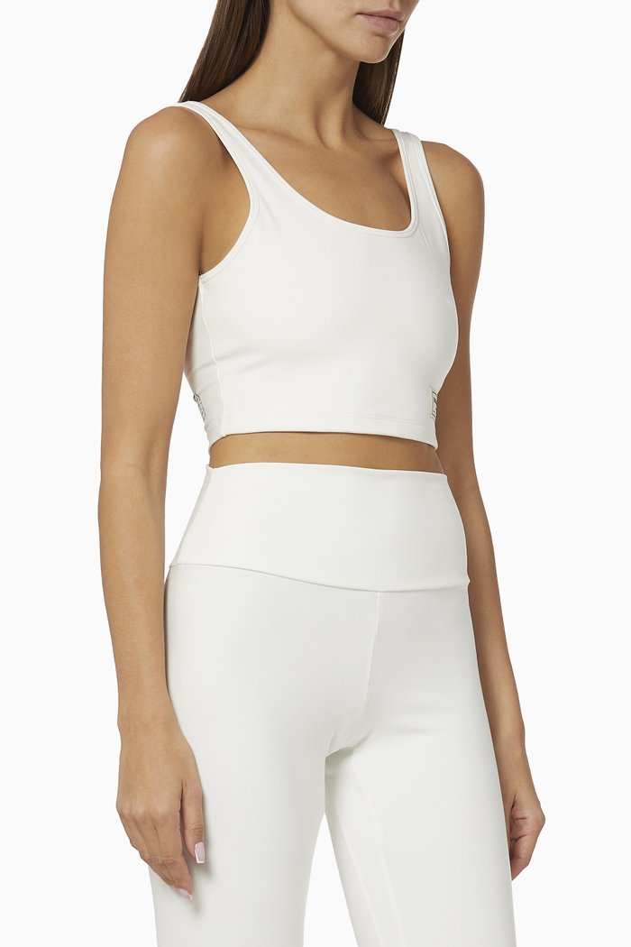 Softskin Recycled Crop Tank Top, White
