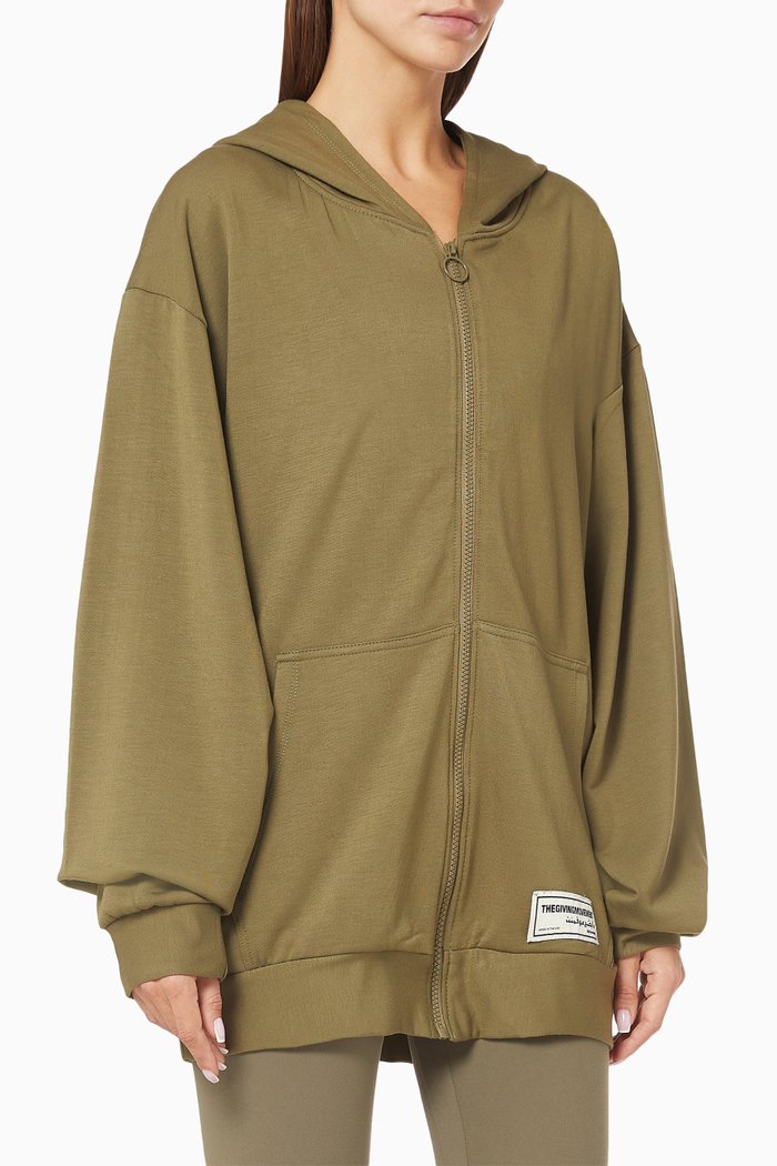 

Organic Bamboo Super Oversized Zip Hoodie, Brown