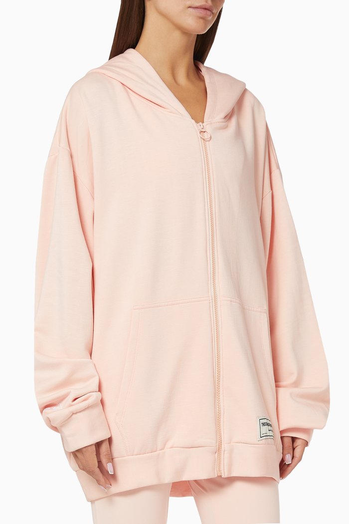 

Organic Bamboo Super Oversized Zip Hoodie, Pink