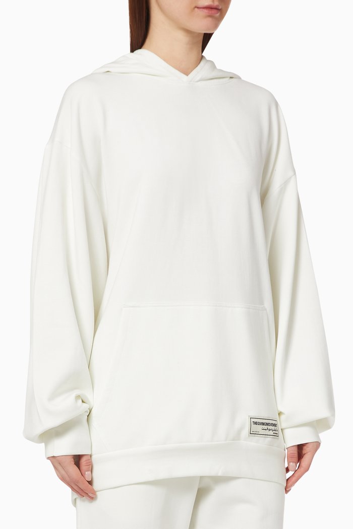 Organic Bamboo Super Oversized Hoodie, White