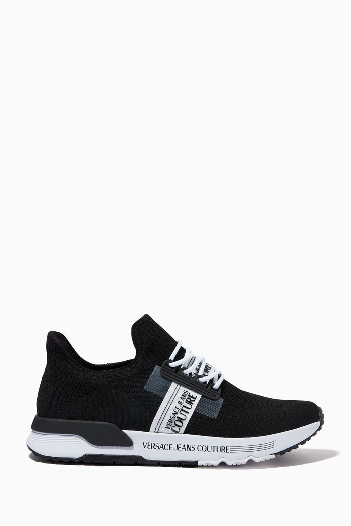 Logo Sneakers in Mesh, Black