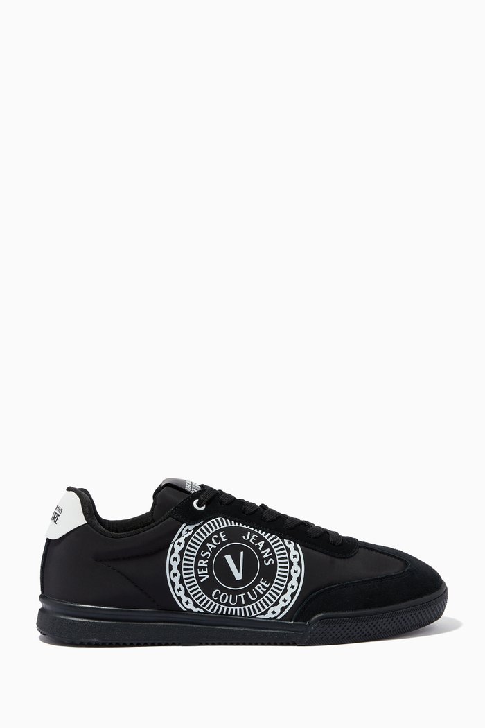 

Logo Sneakers in Leather & Suede, Black