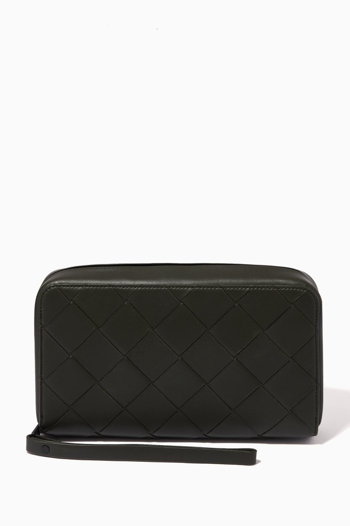 

Zip-around Wallet in Intrecciato Nappa, Green