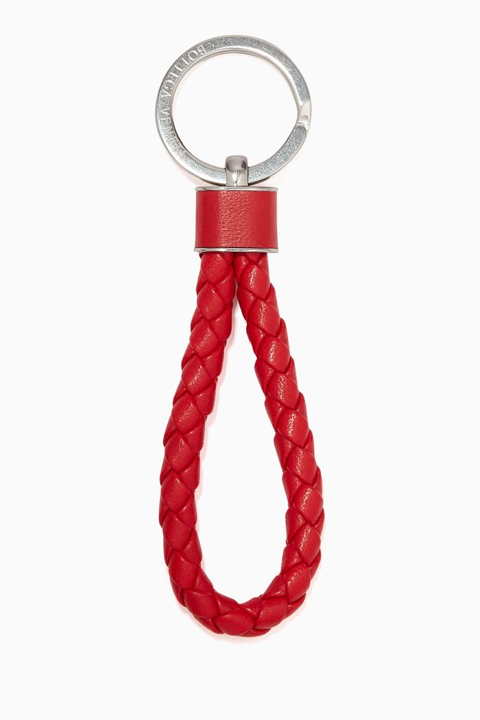 

Key Ring in Intrecciato Nappa, Red