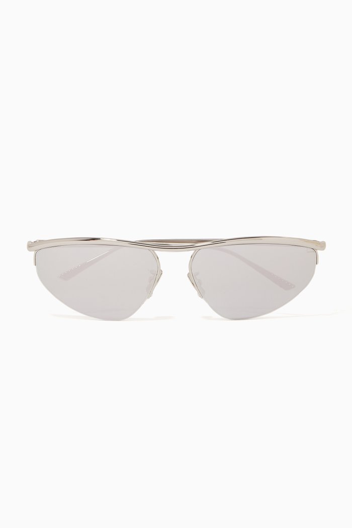 

Oval Panthos Sunglasses, Silver