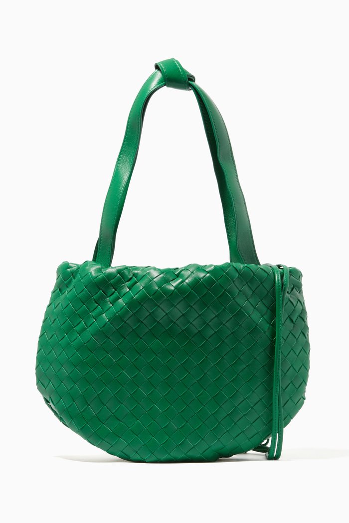 The Small Bulb Bag in Intrecciato Nappa, Green