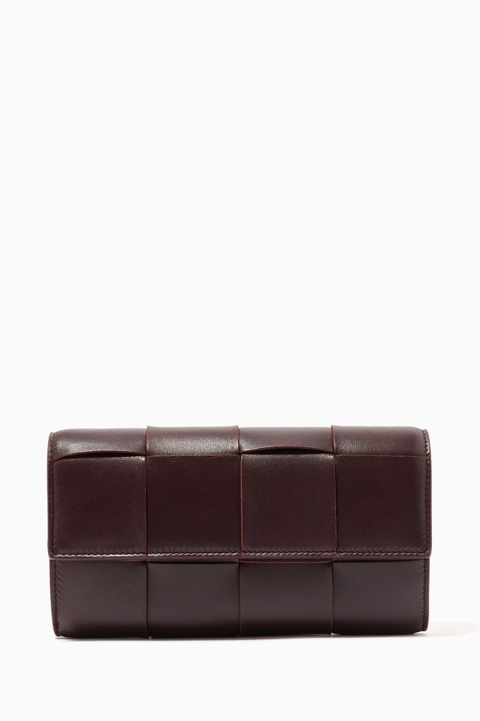 Continental Wallet in Intrecciato Nappa, Purple