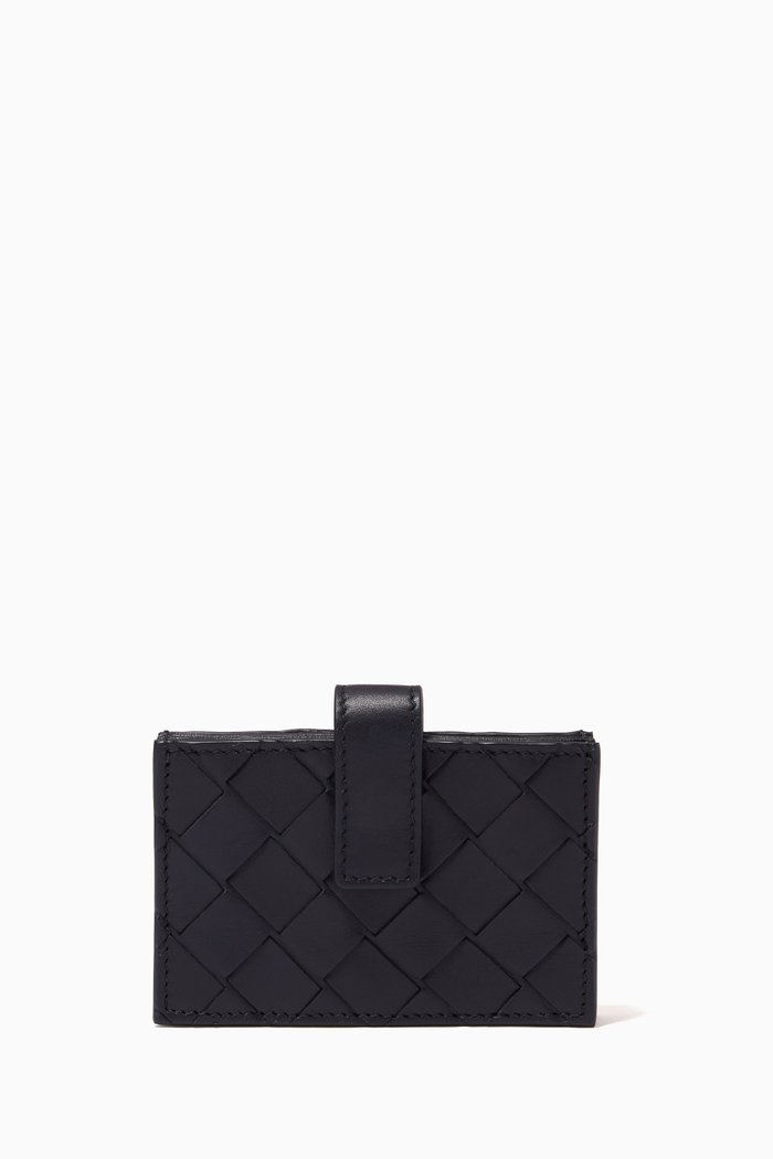 

Card Case in Intrecciato Calfskin, Black