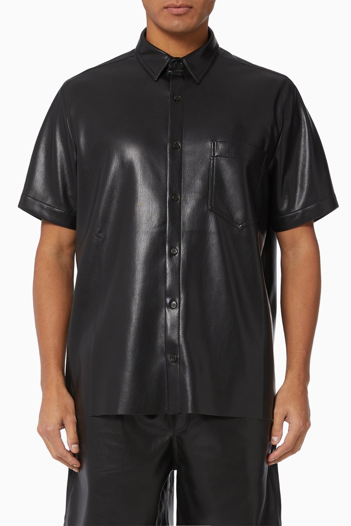

Adam Vegan Leather Shirt, Black