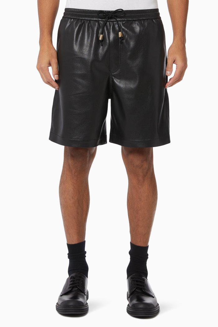 

Doxxi Vegan Leather Shorts, Black