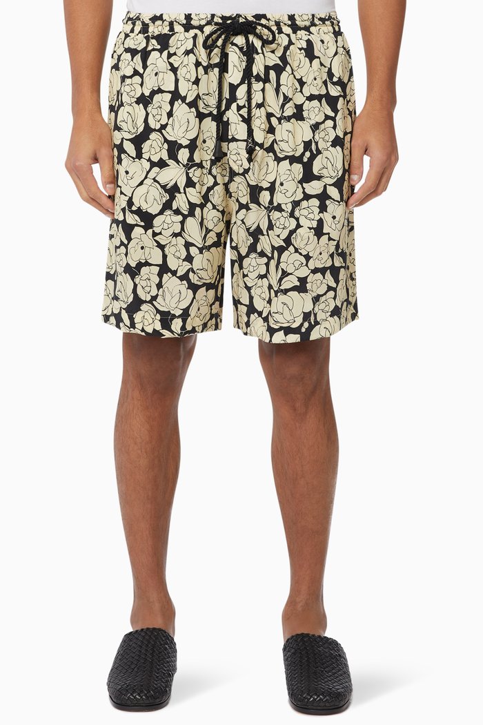 

Doxxi Floral Print Cupro Shorts, Multicolour