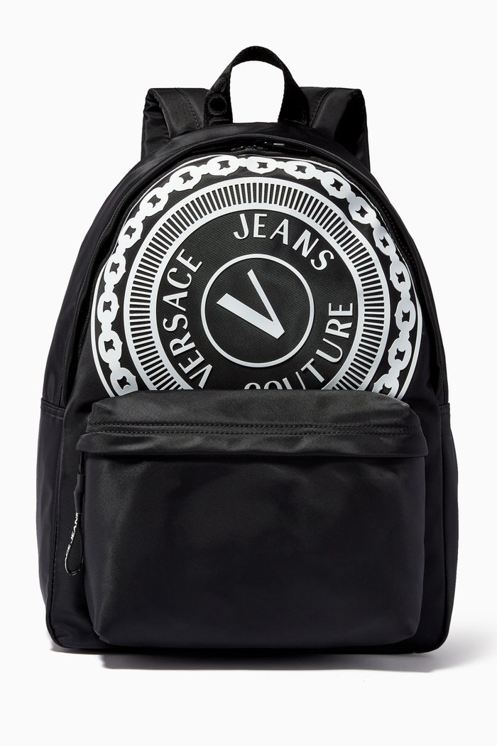 

V-Emblem Backpack in Nylon, White