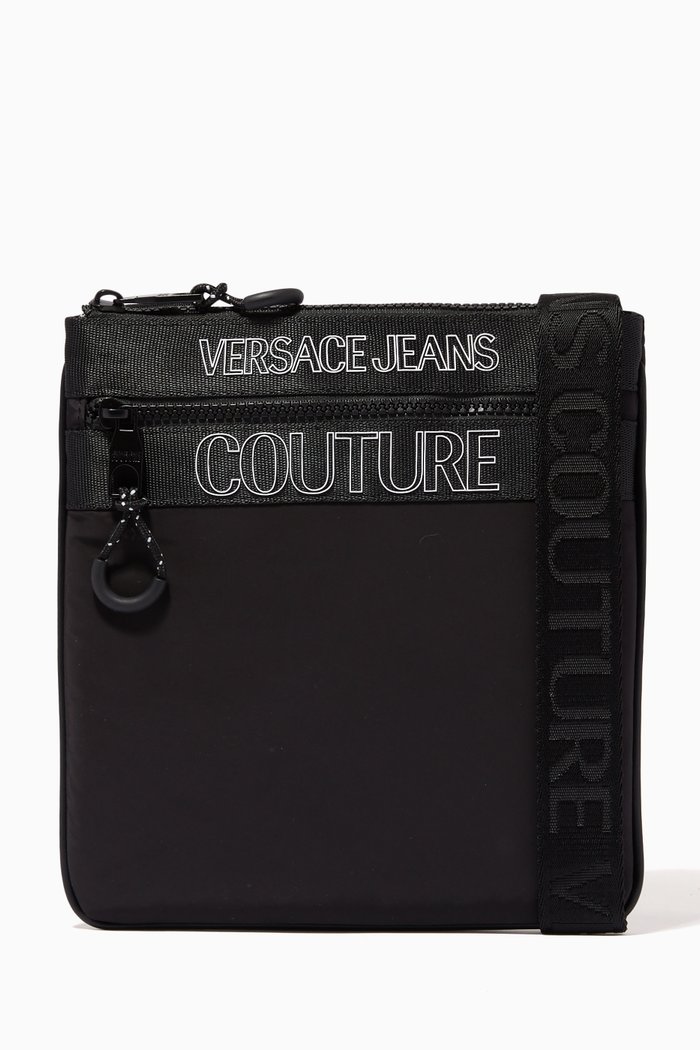 

Institutional Logo Solid Crossbody Bag, Black