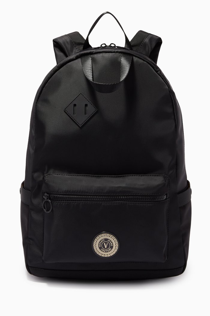 V-Emblem Backpack in Nylon, Black