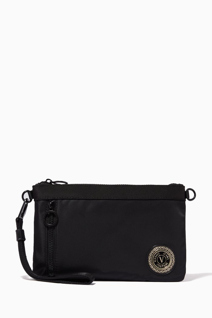 V Emblem Wallet, Black