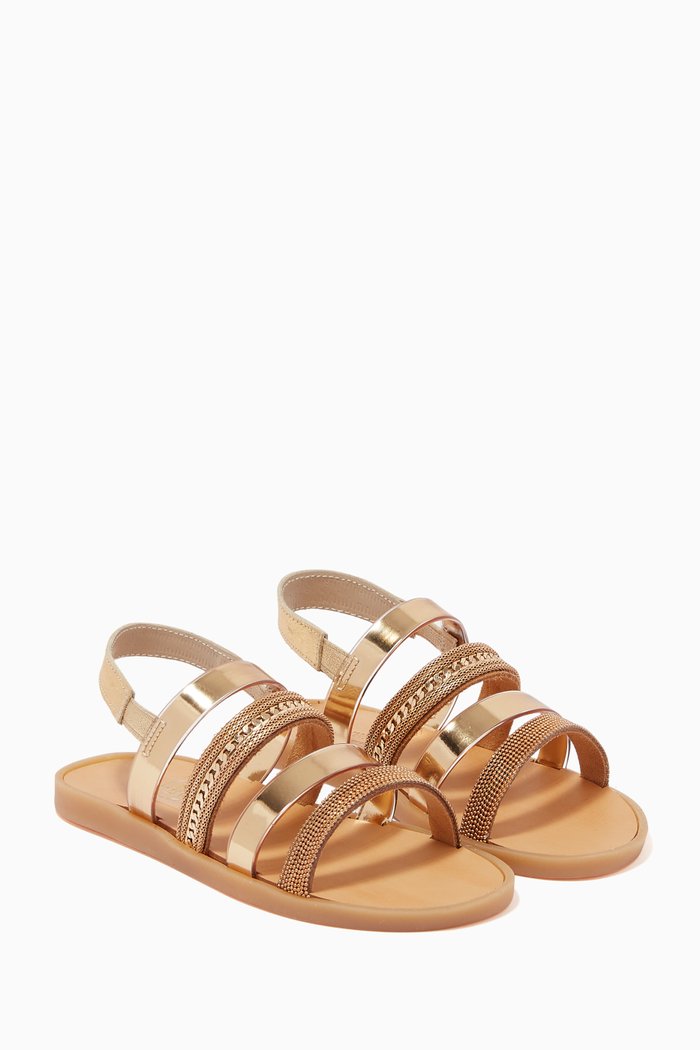 

Multiple Bands Sandals, Gold