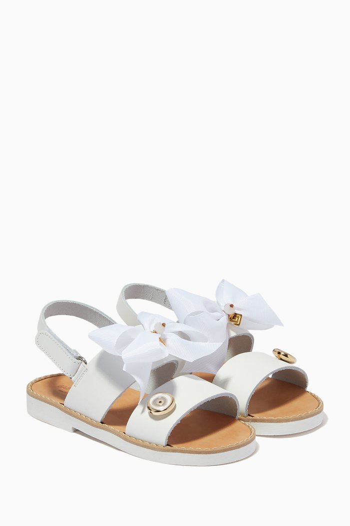 

Bow Sandals in Leather, White