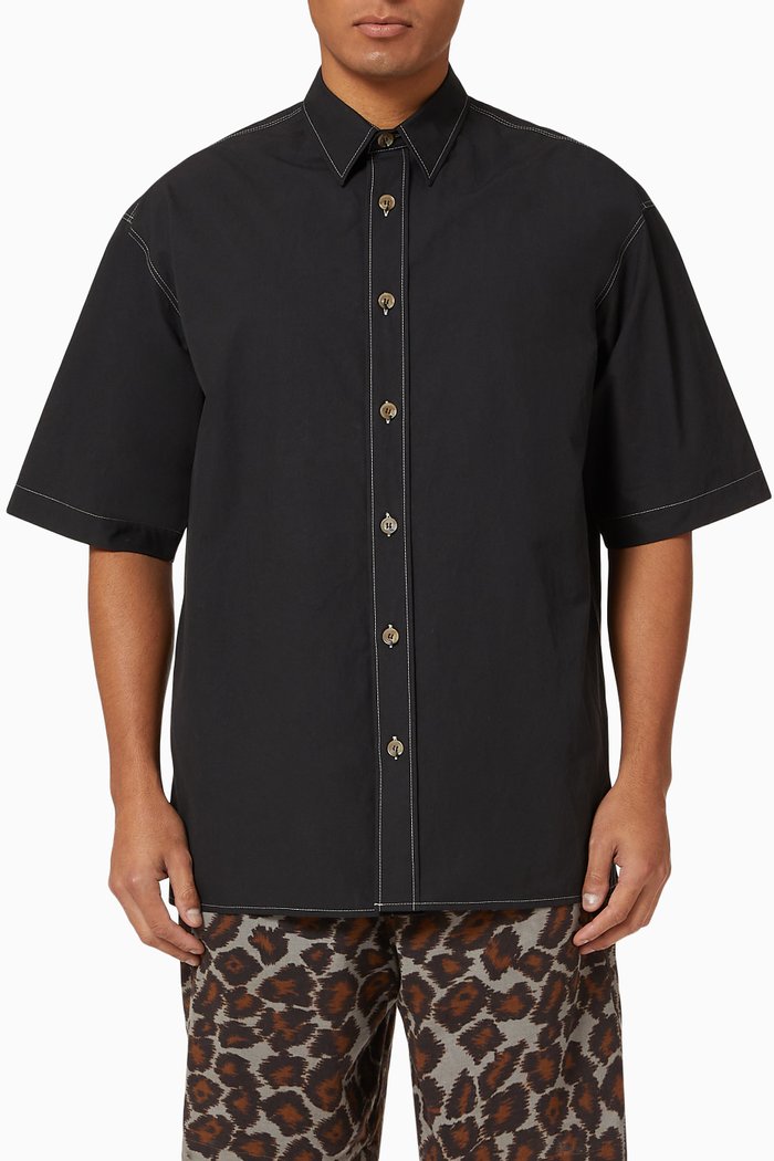 

Alain Shirt in Cotton Poplin, Black
