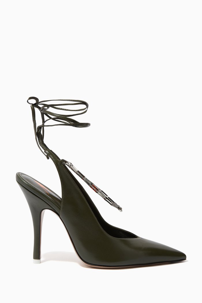 

Venus 105 Pumps with Chain in Leather, Green