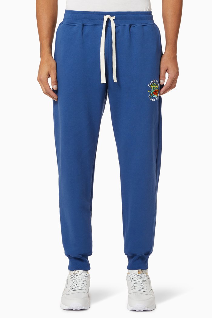 

Sweatpants with Tennis Club Icon in Cotton, Blue
