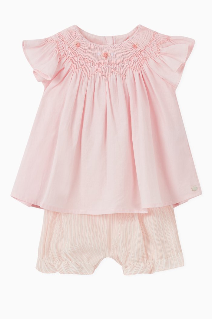 

Ruffle Top and Stripes Shorts, Set of 2, Pink