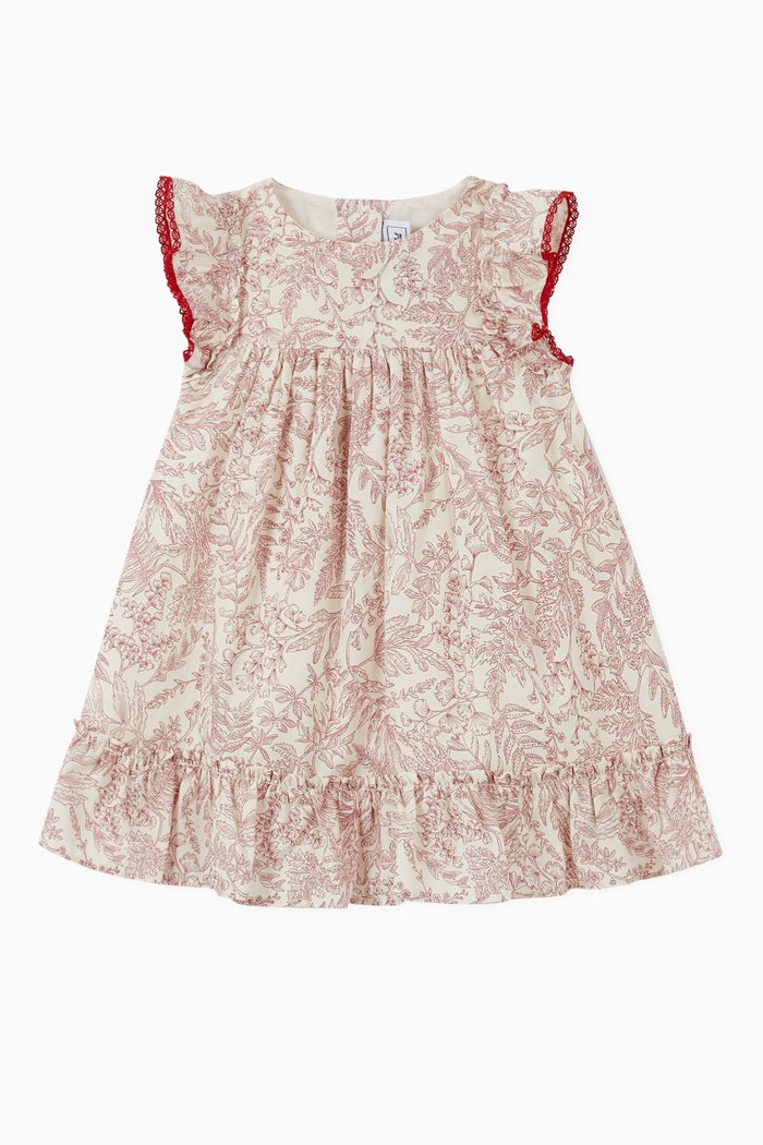 

Ruffle Floral Dress, Red