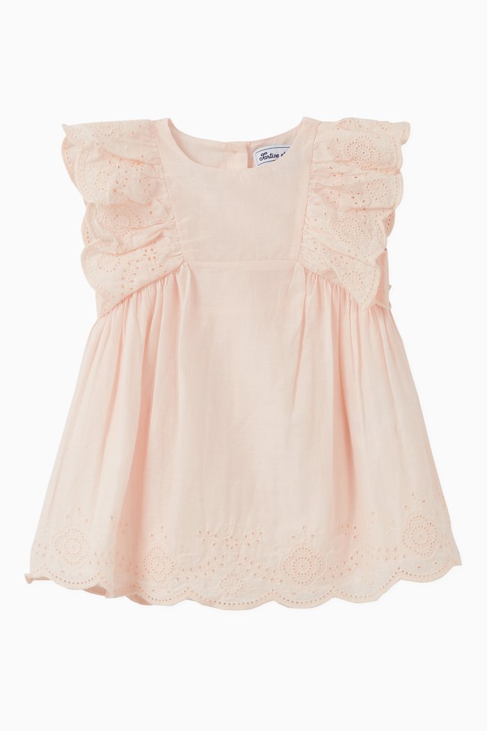 

Broderie Anglaise Embroidered Dress, Pink