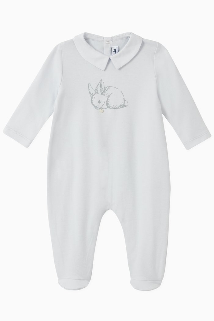 

Rabbit Flocked Romper, Blue
