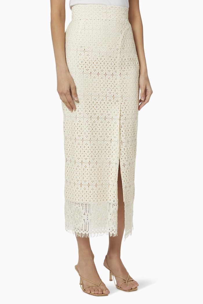 

Lace Slit Skirt, Neutral
