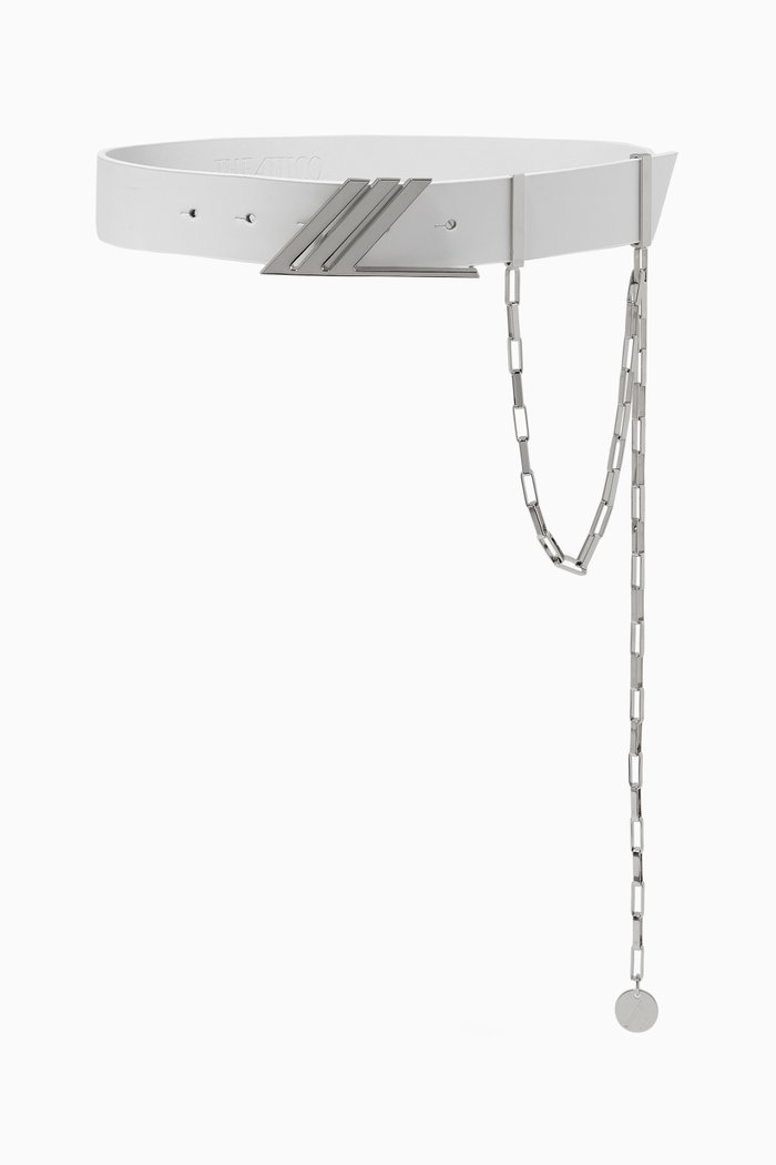 

Idra Belt with Chain in Leather, White