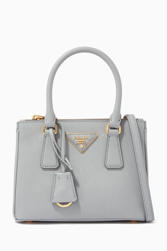 

Micro Galleria Bag in Saffiano Leather, Grey