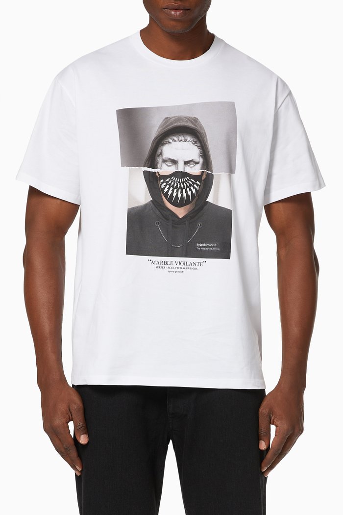 

Sculpted Warriors Cotton T-Shirt, White