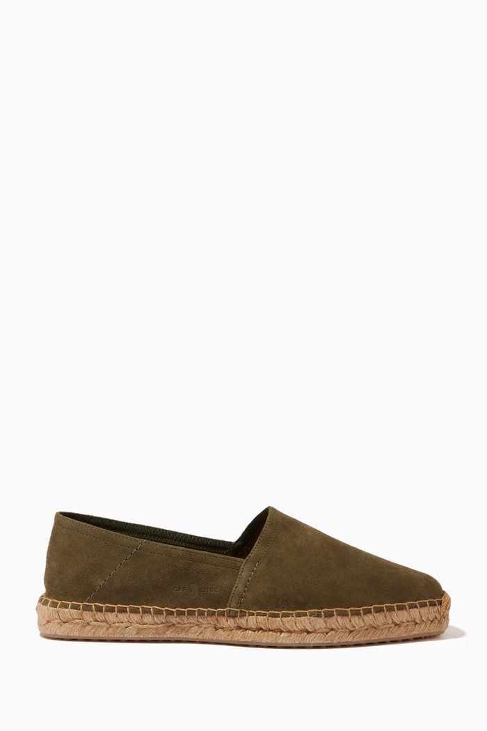 Espadrilles in Unlined Suede, Green