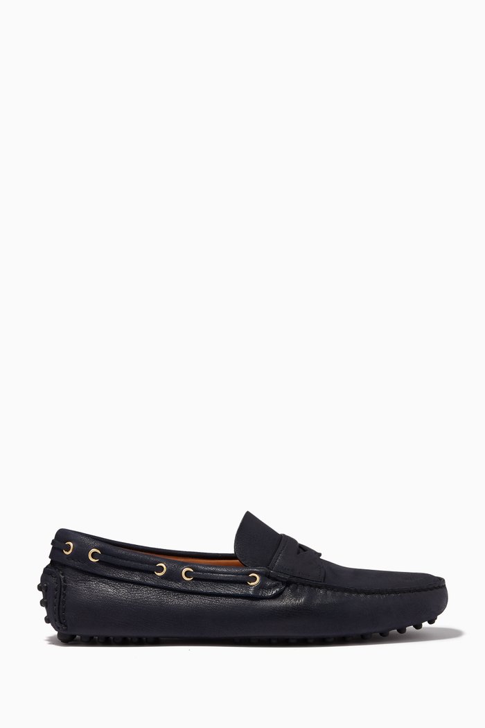 

Penny Loafers in Soft Goat Leather, Blue