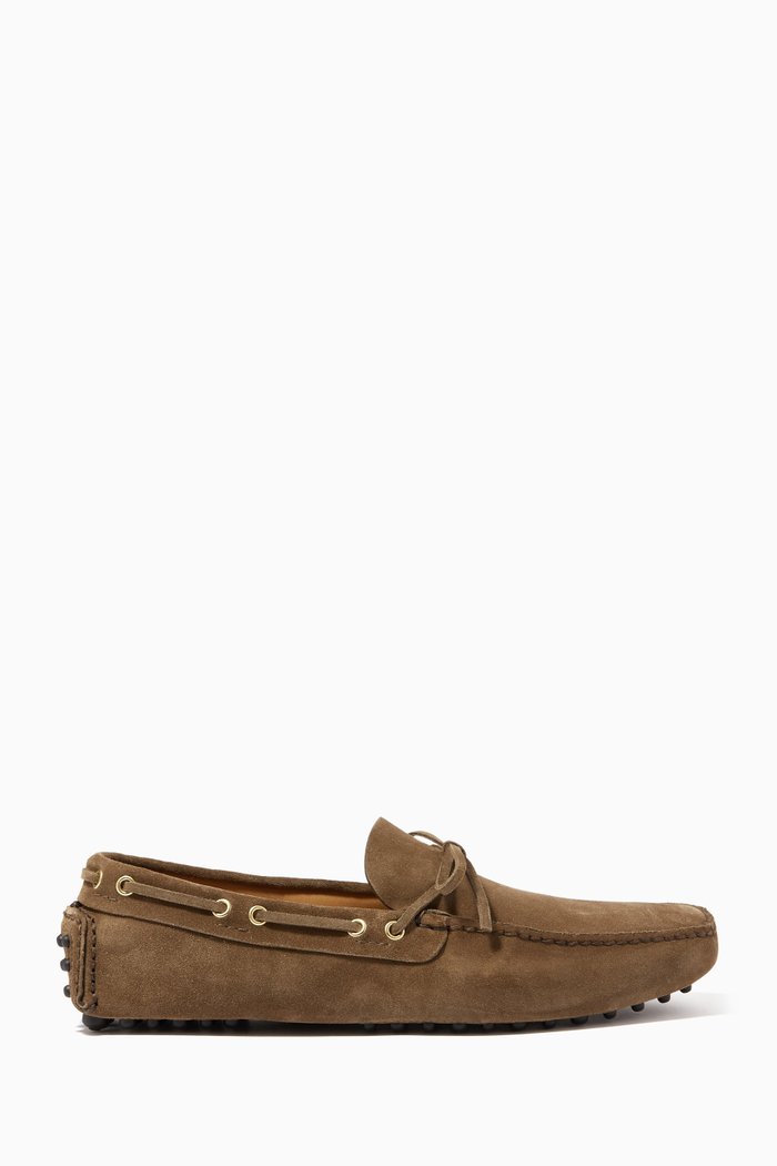

Bow Loafers in Suede, Neutral