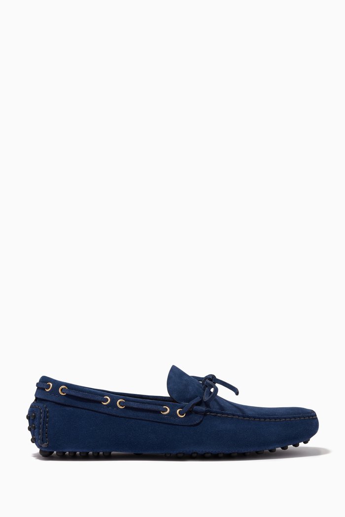 

Bow Loafers in Suede, Blue