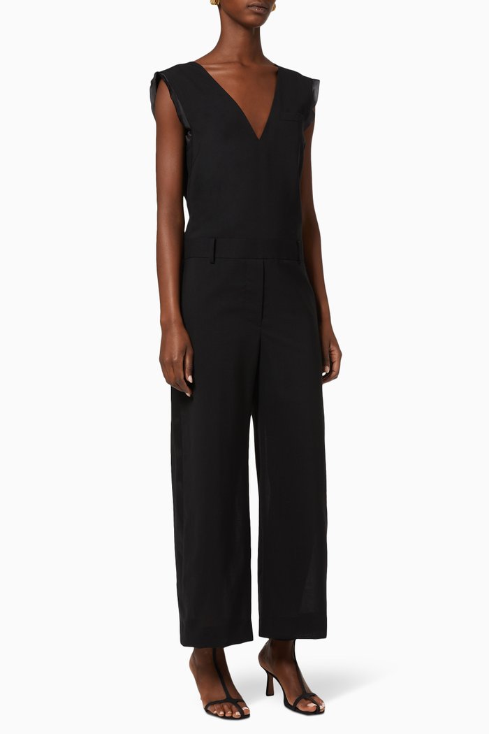 

Suiting V-neck Jumpsuit, Black