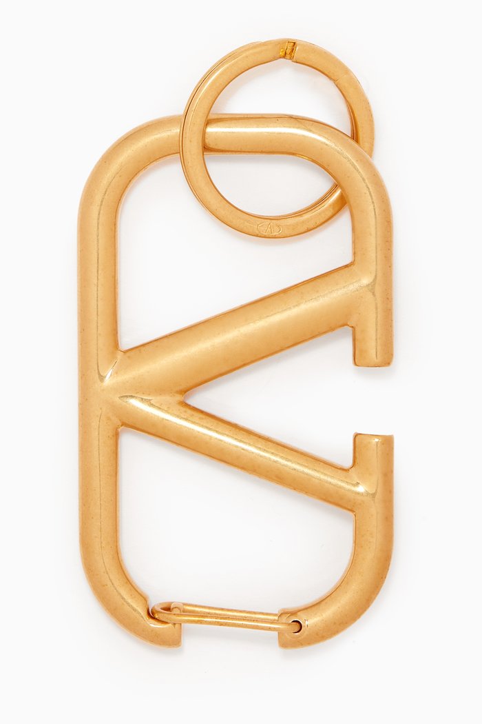 

Valentino Garavani VLOGO Keyring in Metal, Gold