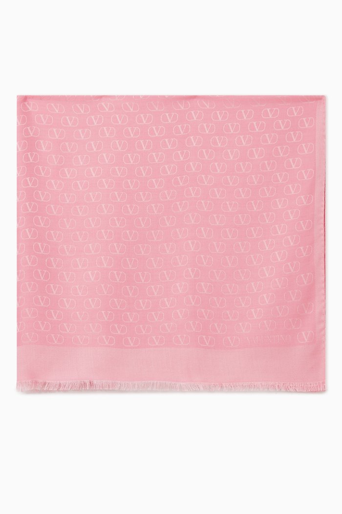 VLOGO Shawl in Lurex Jacquard, Brown