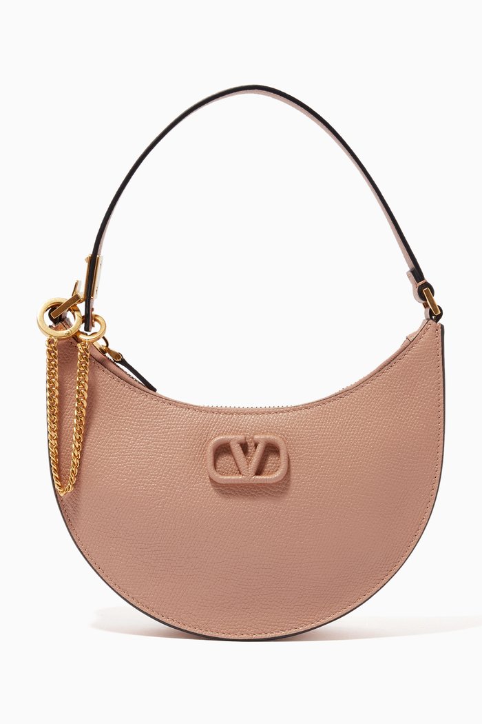 

Valentino Garavani Mini Hobo Bag in Grainy Calfskin, Pink