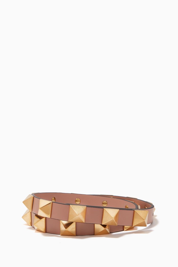 

Valentino Garavani Rockstud Belt in Calfskin, Pink
