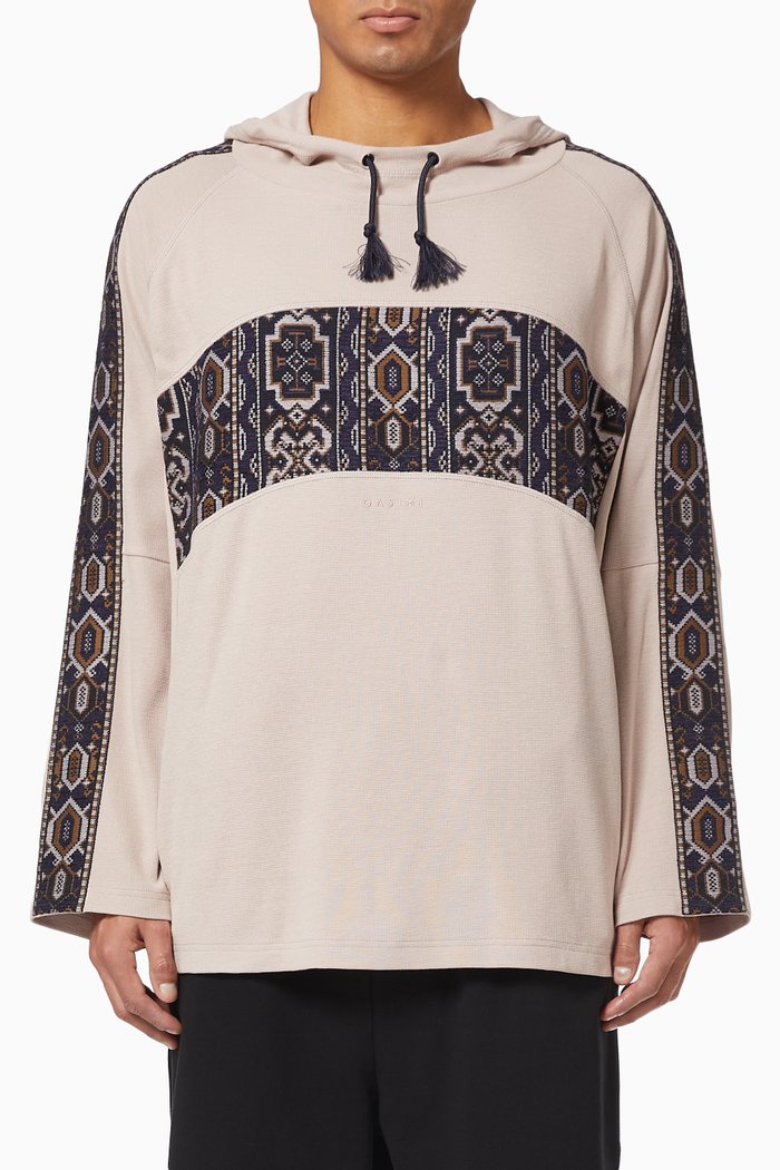 

Hala Al-Sadu Weave Oversized Cotton Hoodie, Neutral