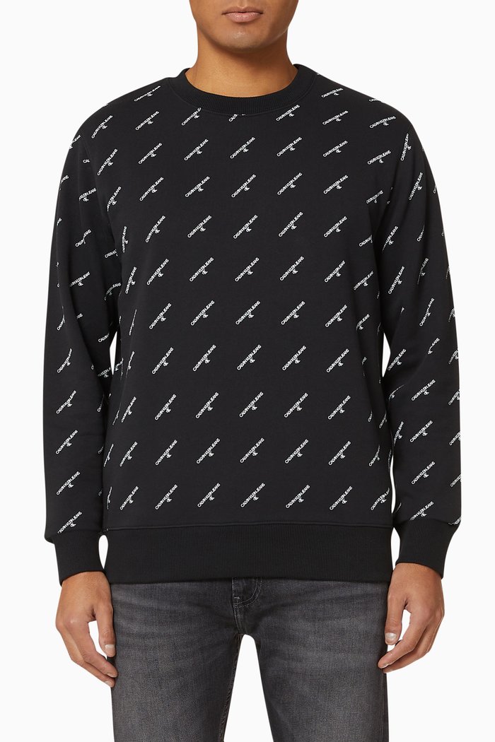 

CK All-Over Logo Sweatshirt, Black